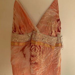 Hale Bob Pink Beaded Tank Top